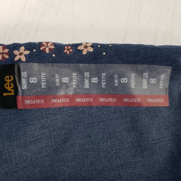 LEE Women's Sculpting Slim Fit Embroidery 8 Petite - Picture 7 of 8